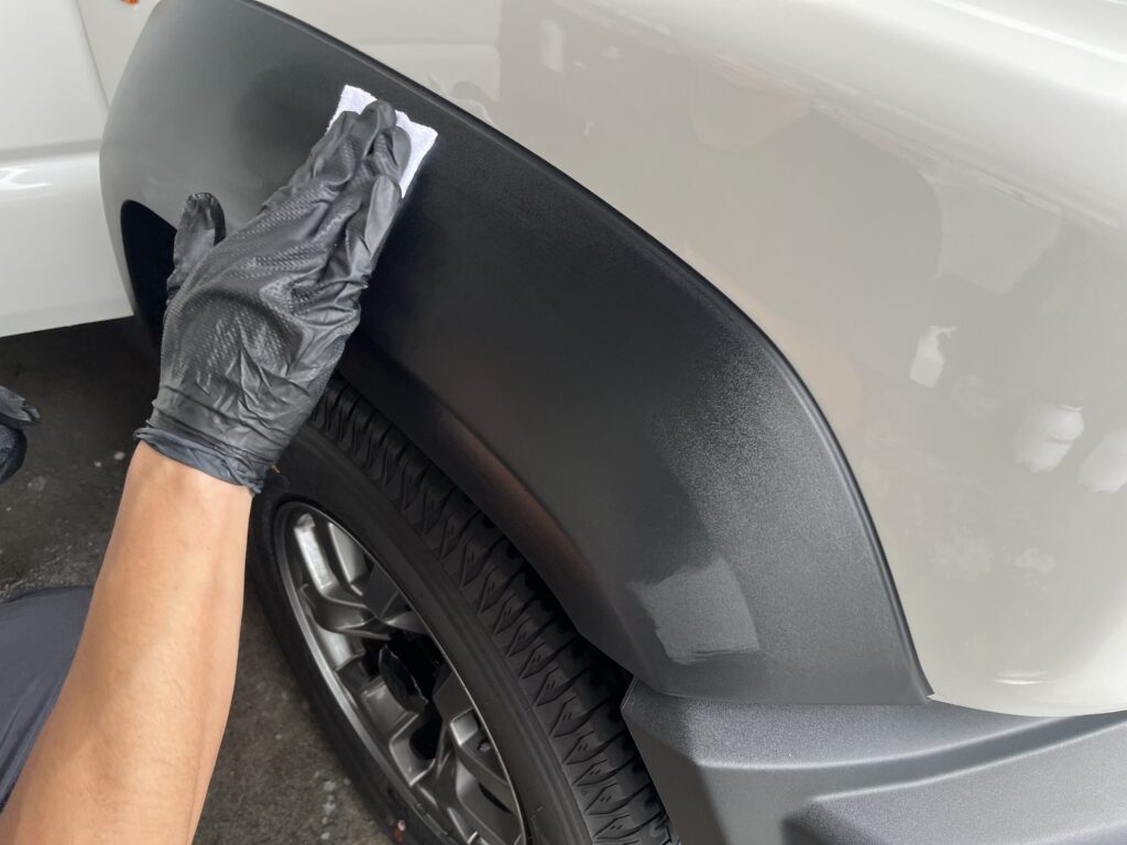Exterior plastic trim coating to restore appearance