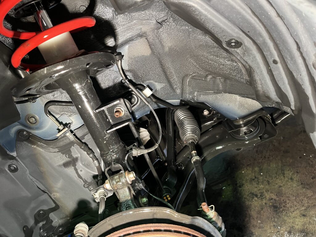 Car suspension components in clean and well-maintained condition